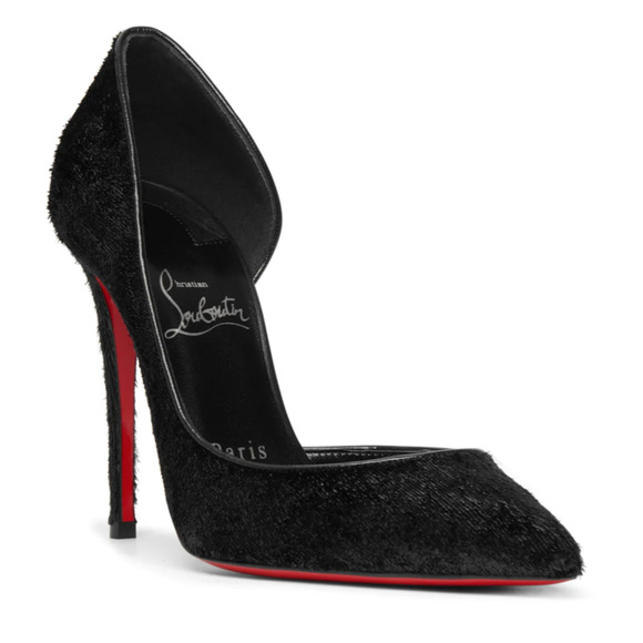 Christian Louboutin Iriza 100 Black Velvet Papillon D'Orsay Heel Pump 39.5 - Picture 3 of 12